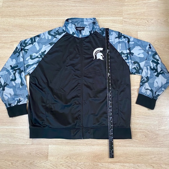 Michigan State Spartans Track Jacket Men’s 4XLT (TALL) Black & Camo Full Zip MSU - Picture 6 of 8